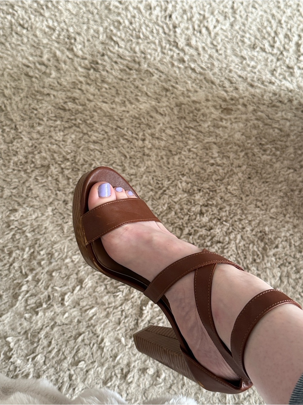 Brash Brown Strappy Block Heel Sandals